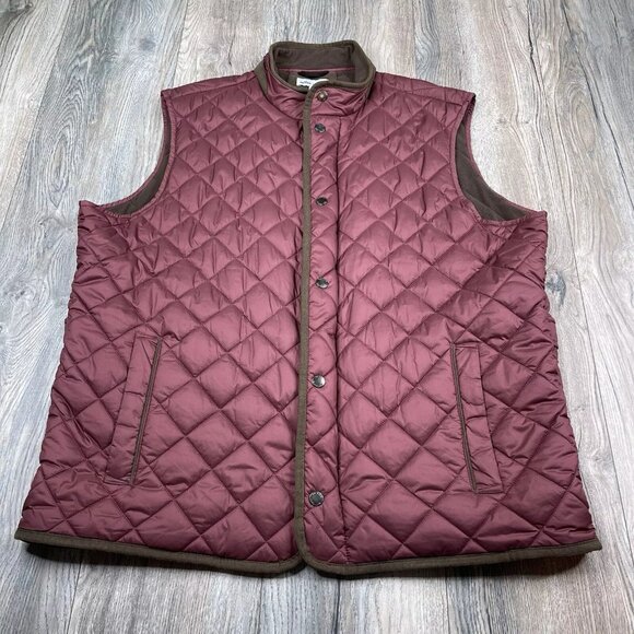 Peter Millar Other - Peter Millar Essex Vest Mens XL Burgundy Quilted Insulated Wind Water Resistant